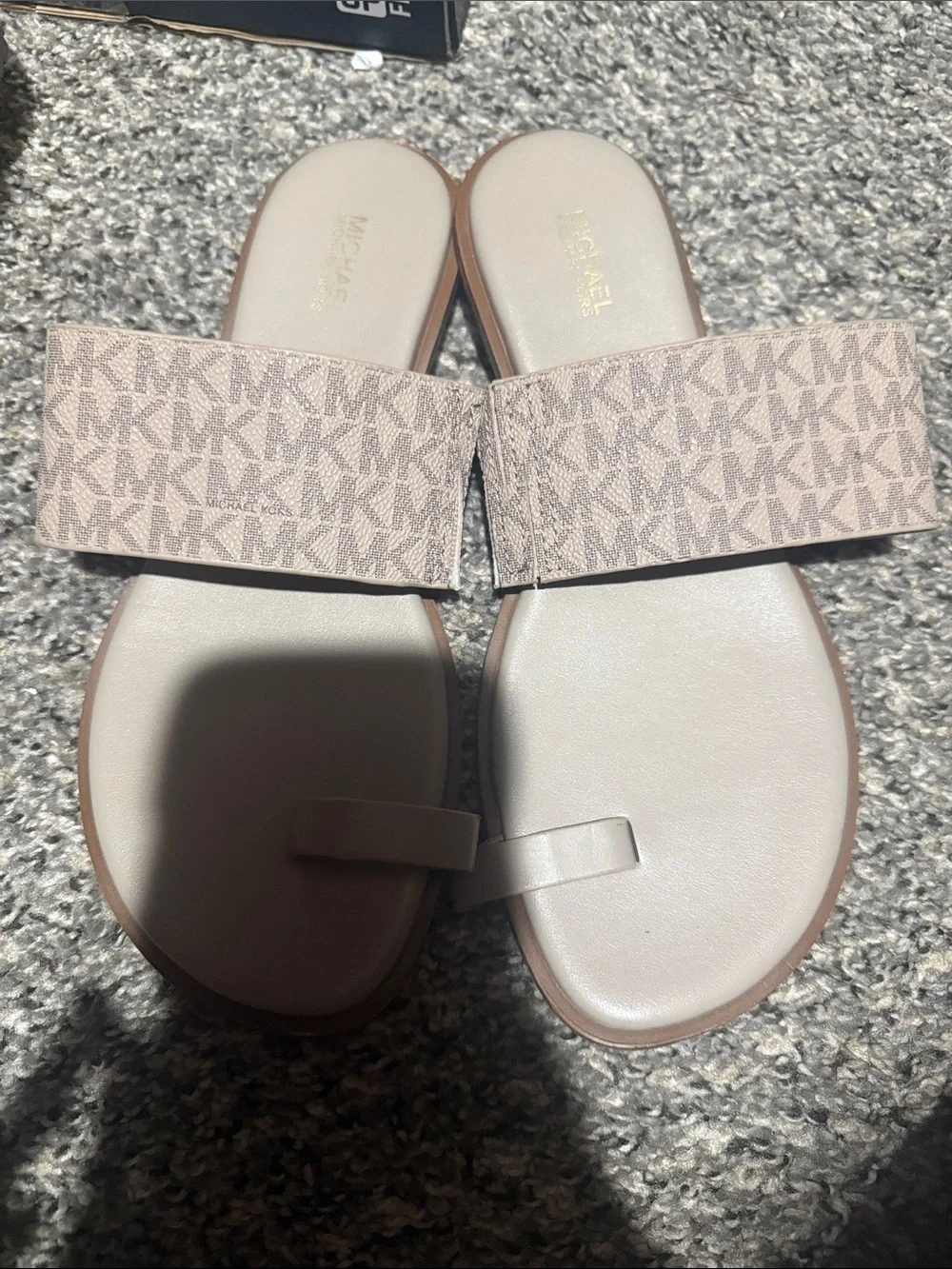 Michael Kors Blush Logo Toe-Loop Slide Sandals
